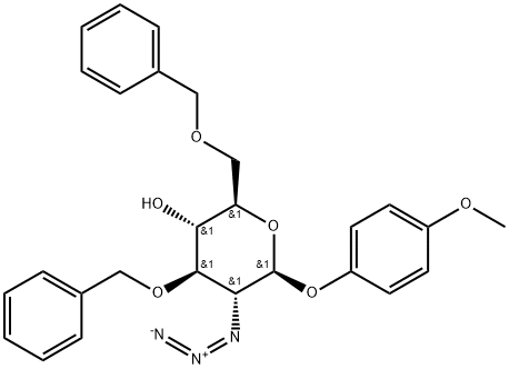 4-METHOXYPHENYL 2-AZIDO-3,6-DI-O-BENZYL-2-DEOXY-BETA-D-GLUCOPYRANOSIDE Struktur