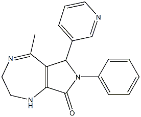 5-METHYL-7-PHENYL-6-PYRIDIN-3-YL-2,3,6,7-TETRAHYDROPYRROLO[3,4-E][1,4]DIAZEPIN-8(1H)-ONE Struktur