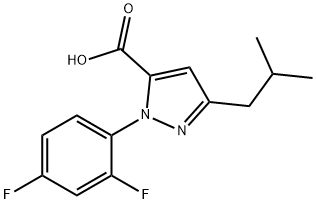 1-(2,4-DIFLUOROPHENYL)-3-(2-METHYLPROPYL)-1H-PYRAZOLE-5-CARBOXYLIC ACID Struktur