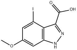 4-IODO-6-METHOXY-3-(1H)INDAZOLE CARBOXYLIC ACID Struktur