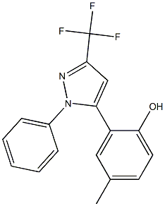 4-METHYL-2-[1-PHENYL-3-(TRIFLUOROMETHYL)-1H-PYRAZOL-5-YL]PHENOL Structure