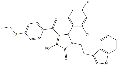 1-(2-(1H-INDOL-3-YL)ETHYL)-5-(2,4-DICHLOROPHENYL)-4-(4-ETHOXYBENZOYL)-3-HYDROXY-1H-PYRROL-2(5H)-ONE Struktur