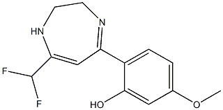 2-(7-DIFLUOROMETHYL-2,3-DIHYDRO-1H-1,4-DIAZEPINE-5-YL)-5-METHOXYPHENOL Struktur