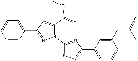 METHYL 1-{4-[3-(ACETYLOXY)PHENYL]-1,3-THIAZOL-2-YL}-3-PHENYL-1H-PYRAZOLE-5-CARBOXYLATE Struktur