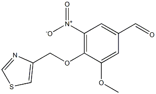 3-METHOXY-5-NITRO-4-(1,3-THIAZOL-4-YLMETHOXY)BENZALDEHYDE Struktur