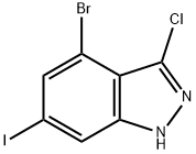 4-BROMO-6-IODO-3-CHLORO (1H)INDAZOLE Struktur