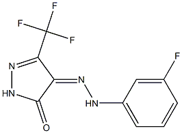 4,5-DIHYDRO-3-(TRIFLUOROMETHYL)PYRAZOLE-4,5-DIONE 4-(3-FLUOROPHENYL)HYDRAZONE Struktur