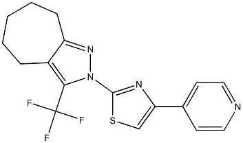 2-(4-PYRIDIN-4-YL-1,3-THIAZOL-2-YL)-3-(TRIFLUOROMETHYL)-2,4,5,6,7,8-HEXAHYDROCYCLOHEPTA[C]PYRAZOLE Struktur