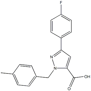 1-(4-METHYLBENZYL)-3-(4-FLUOROPHENYL)-1H-PYRAZOLE-5-CARBOXYLIC ACID Struktur