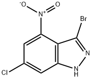 3-BROMO-6-CHLORO-4-NITRO (1H)INDAZOLE Struktur