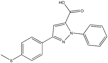 3-(4-(METHYLTHIO)PHENYL)-1-PHENYL-1H-PYRAZOLE-5-CARBOXYLIC ACID Struktur