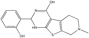 2-(2-HYDROXYPHENYL)-7-METHYL-1,2,5,6,7,8-HEXAHYDROPYRIDO[4',3':4,5]THIENO[2,3-D]PYRIMIDIN-4-OL Struktur