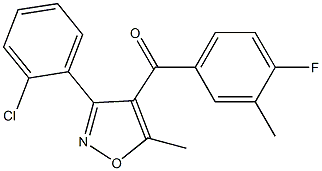 4-(4-FLUORO-3-METHYLBENZOYL)-3-(2-CHLOROPHENYL)-5-METHYLISOXAZOLE Struktur