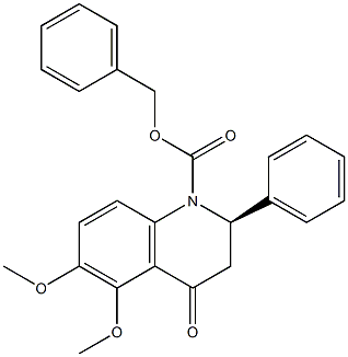 (2R)-1-BENZYLOXYCARBONYL-5,6-DIMETHOXY-2-PHENYL-2,3-DIHYDRO-4-QUINOLONE Struktur