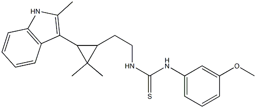 N-{2-[2,2-DIMETHYL-3-(2-METHYL-1H-INDOL-3-YL)CYCLOPROPYL]ETHYL}-N'-(3-METHOXYPHENYL)THIOUREA Struktur