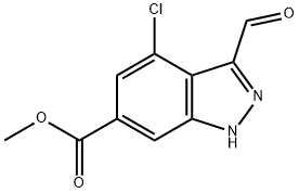 4-CHLORO-6-METHOXYCARBONYL-3-(1H)INDAZOLE CARBOXALDEHYDE Struktur