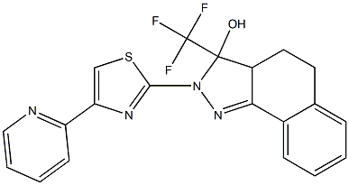 2-(4-PYRIDIN-2-YL-1,3-THIAZOL-2-YL)-3-(TRIFLUOROMETHYL)-3,3A,4,5-TETRAHYDRO-2H-BENZO[G]INDAZOL-3-OL Struktur