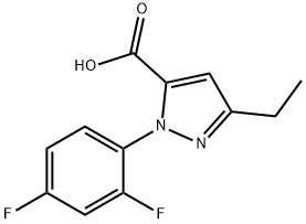 1-(2,4-DIFLUOROPHENYL)-3-ETHYL-1H-PYRAZOLE-5-CARBOXYLIC ACID Struktur