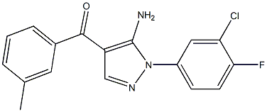 (5-AMINO-1-(3-CHLORO-4-FLUOROPHENYL)-1H-PYRAZOL-4-YL)(M-TOLYL)METHANONE Struktur