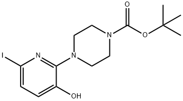 3-HYDROXY-6-IODO-2-(4-TERT-BUTOXYCARBONYLPIPERAZIN-1-YL)-PYRIDINE Struktur