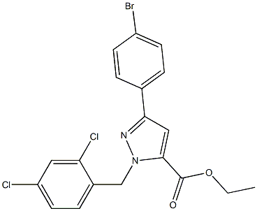 ETHYL 1-(2,4-DICHLOROBENZYL)-3-(4-BROMOPHENYL)-1H-PYRAZOLE-5-CARBOXYLATE Struktur