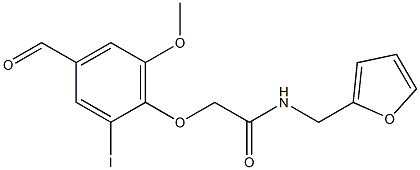 2-(4-FORMYL-2-IODO-6-METHOXYPHENOXY)-N-(2-FURYLMETHYL)ACETAMIDE Struktur