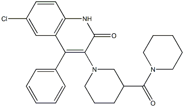 6-CHLORO-4-PHENYL-3-[3-(PIPERIDIN-1-YLCARBONYL)PIPERIDIN-1-YL]QUINOLIN-2(1H)-ONE Struktur