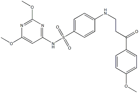 N-(2,6-DIMETHOXY-4-PYRIMIDINYL)-4-{[3-(4-METHOXYPHENYL)-3-OXOPROPYL]AMINO}BENZENESULFONAMIDE Struktur