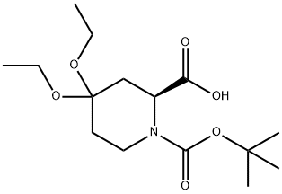 (2S)-1-(TERT-BUTOXYCARBONYL)-4,4-DIETHOXYPIPERIDINE-2-CARBOXYLIC ACID Struktur