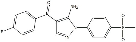 (5-AMINO-1-(4-(METHYLSULFONYL)PHENYL)-1H-PYRAZOL-4-YL)(4-FLUOROPHENYL)METHANONE Struktur