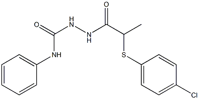 1-(2-(4-CHLOROPHENYLTHIO)PROPIONYL)-4-PHENYLSEMICARBAZIDE Struktur