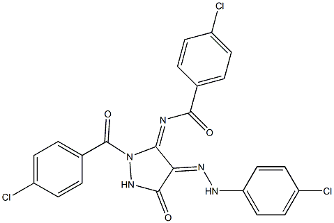 4-CHLORO-N-{(3E,4Z)-2-(4-CHLOROBENZOYL)-4-[(4-CHLOROPHENYL)HYDRAZONO]-5-OXOPYRAZOLIDIN-3-YLIDENE}BENZAMIDE Struktur