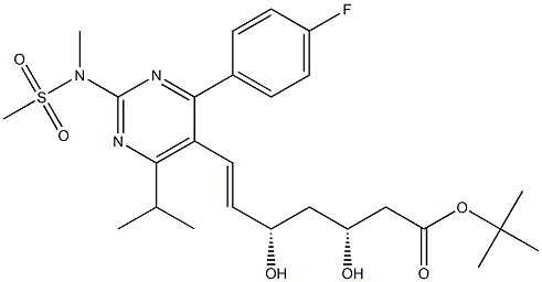 (+)-(3R, 5S), TERT-BUTYL 7-[4-(4-FLUOROPHENYL)-6-ISOPROPYL-2-(N-METHYL-N-METHYLSULPHONYLAMINO)-PYRIMIDIN-5-YL]-3,5-DIHYDROXY-6(E)-HEPTENATE Struktur