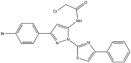 N-[3-(4-BROMOPHENYL)-1-(4-PHENYL-1,3-THIAZOL-2-YL)-1H-PYRAZOL-5-YL]-2-CHLOROACETAMIDE Struktur