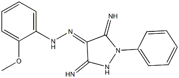 (4E)-3,5-DIIMINO-1-PHENYLPYRAZOLIDIN-4-ONE (2-METHOXYPHENYL)HYDRAZONE Struktur