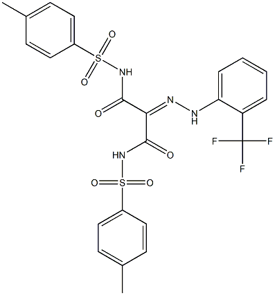 N1,N3-BIS(P-TOLYLSULFONYL)-2-(2-(2-(TRIFLUOROMETHYL)PHENYL)HYDRAZONO)MALONAMIDE Struktur