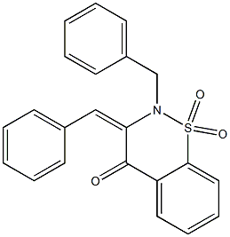 (3E)-2-BENZYL-3-BENZYLIDENE-2,3-DIHYDRO-4H-1,2-BENZOTHIAZIN-4-ONE 1,1-DIOXIDE Struktur