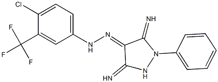 (4E)-3,5-DIIMINO-1-PHENYLPYRAZOLIDIN-4-ONE [4-CHLORO-3-(TRIFLUOROMETHYL)PHENYL]HYDRAZONE Struktur