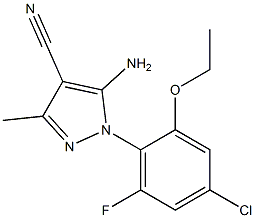 5-AMINO-1-[(2-ETHOXY-4-CHLORO-6-FLUORO)PHENYL]-3-METHYL-1H-PYRAZOLE-4-CARBONITRILE Struktur