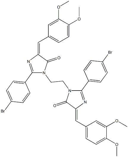 (E)-2-(4-BROMOPHENYL)-1-(2-((Z)-2-(4-BROMOPHENYL)-4-(3,4-DIMETHOXYBENZYLIDENE)-5-OXO-4,5-DIHYDROIMIDAZOL-1-YL)ETHYL)-4-(3,4-DIMETHOXYBENZYLIDENE)-1H-IMIDAZOL-5(4H)-ONE Struktur