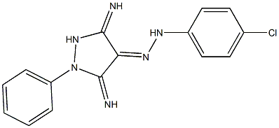 (4E)-3,5-DIIMINO-1-PHENYLPYRAZOLIDIN-4-ONE (4-CHLOROPHENYL)HYDRAZONE Struktur