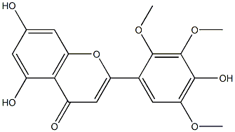 5,7-DIHYDROXY-2-(4-HYDROXY-2,3,5-TRIMETHOXY-PHENYL)-CHROMEN-4-ONE Struktur