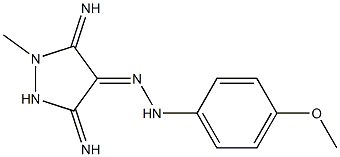 (4E)-3,5-DIIMINO-1-METHYLPYRAZOLIDIN-4-ONE (4-METHOXYPHENYL)HYDRAZONE Struktur