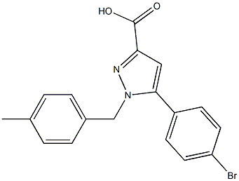 1-(4-METHYLBENZYL)-5-(4-BROMOPHENYL)-1H-PYRAZOLE-3-CARBOXYLIC ACID Struktur