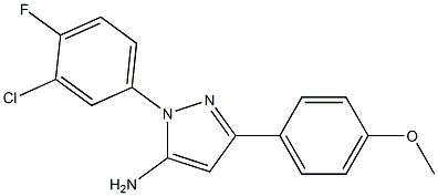 1-(3-CHLORO-4-FLUOROPHENYL)-3-(4-METHOXYPHENYL)-1H-PYRAZOL-5-AMINE Struktur