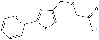 ([(2-PHENYL-1,3-THIAZOL-4-YL)METHYL]THIO)ACETIC ACID Struktur