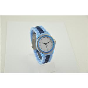 Two Tone Plastic Watch in Steel Bezel