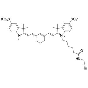 Sulfo-Cyanine7 alkyne，Sulfo-Cy7 alkyne，磺酸基活性熒光染料