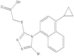 2-[[5-溴-4-(4-環(huán)丙基-1-萘)-4H-1,2,4-三唑-3-基]硫代]乙酸