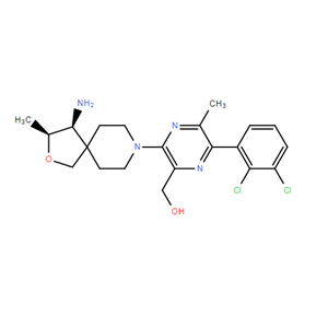 (3-((3S,4S)-4-amino-3-methyl-2-oxa-8-azaspiro[4.5]decan-8-yl)-6-(2,3-dichlorophenyl)-5-methylpyrazin-2-yl)methanol